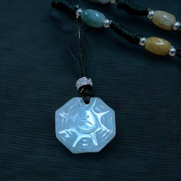 【擋煞‧避邪】冰種翡翠八卦項鍊 | 天然緬甸玉A貨翡翠 |送禮