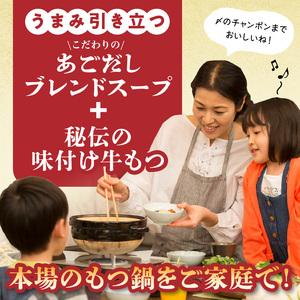 ふるさと納税 本場博多もつ鍋4人前　特製タレ漬けホルモン・あごだし醤油味（ちゃんぽん麺付き）KP6805 福岡県上毛町