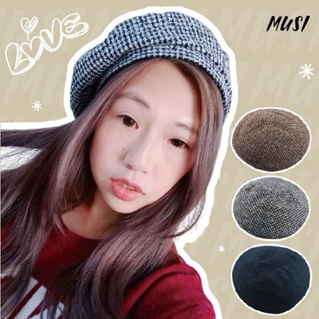 [台灣快發]貝蕾帽 畫家帽 帽子女 特價129 千鳥紋貝蕾帽 南瓜帽 八角帽 百搭畫家帽 復古畫家帽 氣質女帽 出遊必備