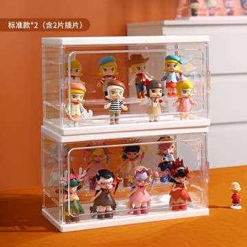 盲盒展示架 壓克力架 盲盒架 手辦收納盒可疊加壓克力大容量盲盒泡泡瑪特展示架階梯陳列置物架『cyd19470』