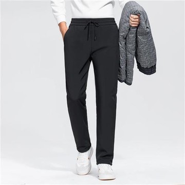 【米蘭精品】休閒褲保暖長褲-羽絨褲運動鴨絨棉褲男褲子2色74jh21