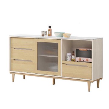 Boden-森迪6尺岩板推門收納餐櫃/碗盤櫃/置物矮櫃/電器櫃/玄關櫃(下座)