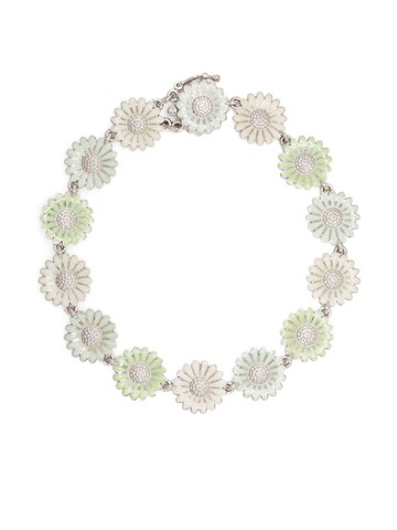 Georg Jensen - sterling silver Daisy bracelet - women - Sterling Silver/Enamel - M