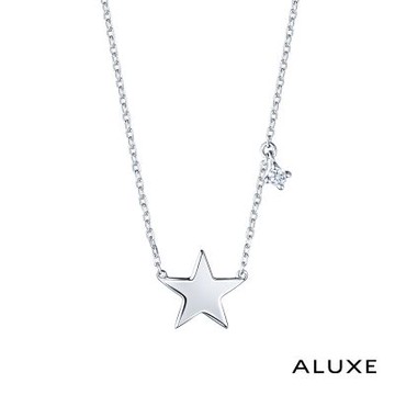 ALUXE 亞立詩 18K金 鑽石項鍊 閃耀星星 星形 NN0985