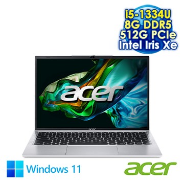 ACER Aspire Lite 14 AL14-52M 14吋筆電 (WUXGA IPS/i5-1334U/8G DDR5/512G SSD/WIN 11)銀