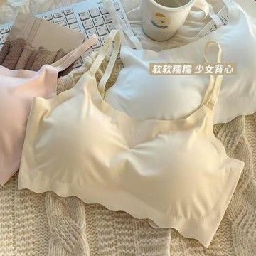 新款小清新無痕內衣女運動聚攏無鋼圈少女文胸學生初中生透氣薄款