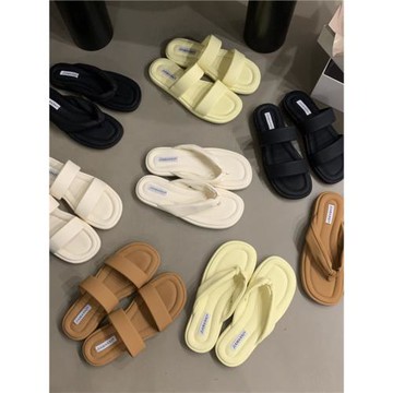 網紅時尚厚底交叉涼拖鞋女鞋子外穿舒適軟底懶人外出松糕半拖涼鞋