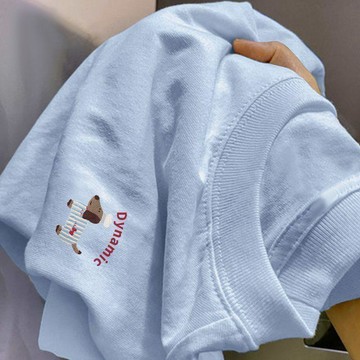 7593 人循環回購🩷淺藍色小狗印花短袖t恤女2026夏季新款學生小個子休閒圓領上衣潮6BJA