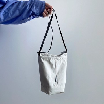 可放長夾 高機能尼龍 長型側背包 象牙白