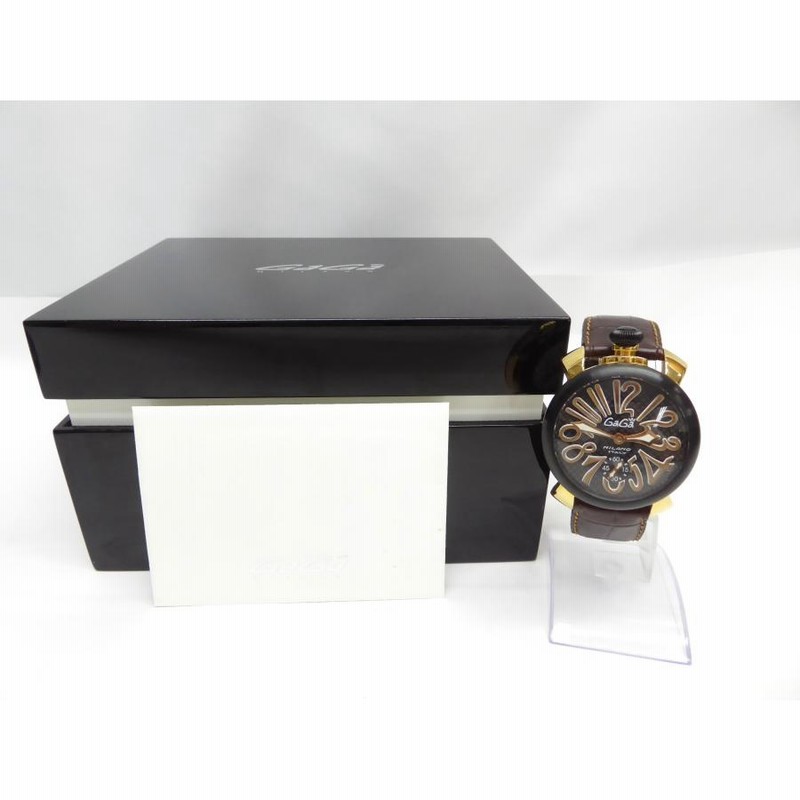 ガガミラノ GAGA MILANO マヌアーレ48 ブラック/カーボン 手巻き  