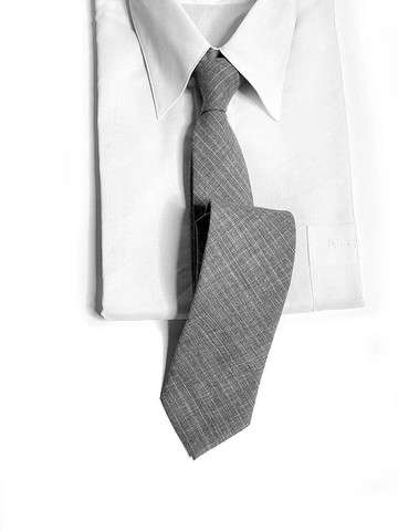 斜紋羊毛西裝料 領帶 Neckties / 煙霧灰