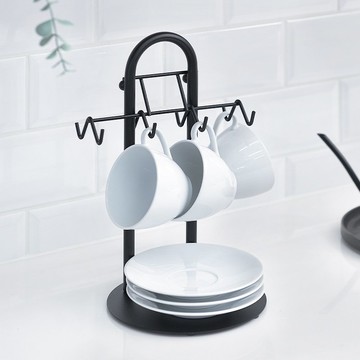 【Sim'n Coz】極簡設計款杯盤架/濃縮咖啡架 (黑)