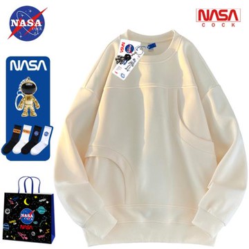 NASA聯名春秋季衛衣男女裝2023新款休閑潮流高街情侶款打底衫上衣