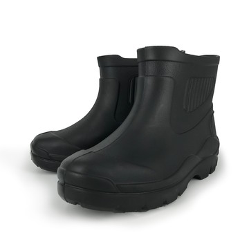 精選短靴式輕量雨鞋 MIT 台灣製造 男鞋 男靴 短雨靴 防水鞋 一體成型 控溫EVA 彈性 舒適 耐磨 抓地 止滑 黑