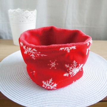 Lovely白雪花雙面刷毛脖圍圍巾雙面可用、兒童使用、冬季商品