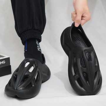 椰子洞洞鞋男夏季外穿辦公室包頭拖鞋男士戶外踩屎感運動沙灘涼鞋