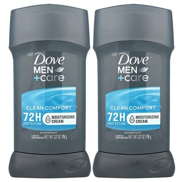 Dove, 男性護理，止汗淨味劑，清潔舒緩，2 瓶，每瓶 2.7 盎司（76 克）