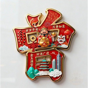 💫店長推薦💫新年馬年喜慶姓氏百家姓曾姓國潮金屬磁吸冰箱貼裝飾貼文創 伴手禮