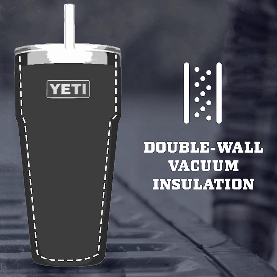 YETI RAMBLER 26 OZ STRAW CUP, VACUUM INSULATED, STAINLESS STEEL WITH STRAW LID, CHARCOAL