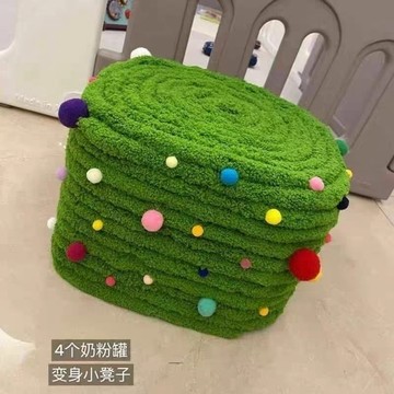 💥臺灣有貨💥免運💥奶粉罐diy材料包改造自製凳子套坐凳套兒童毛綫貓尾巴冰島毛綫 FEBR