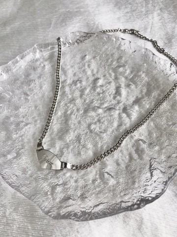 【日本直送 名牌中古包】Christian Dior 克裡斯汀‧迪奧 項鍊 銀色 Logo vintage 古董 wjd284