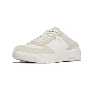 FitFlop RALLY EVO 皮革/麂皮休閒木屐鞋-女(都會白/米色)