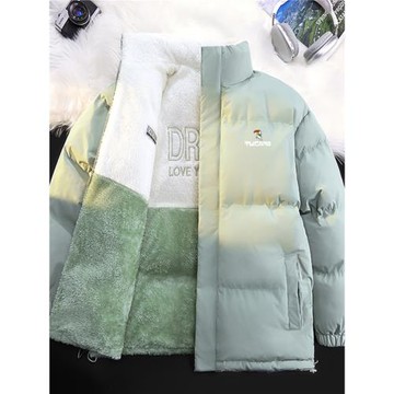 啄木鳥羽絨棉服女2025新款冬季加厚保暖羊羔絨外套雙面穿情侶棉衣