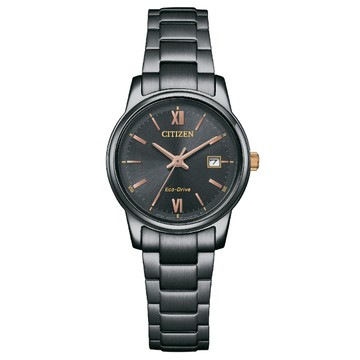 CITIZEN PAIR 光動能 時尚簡約大三針淑女腕錶-黑27.5mm EW2316-79E 防水50米 送禮 禮物 推薦