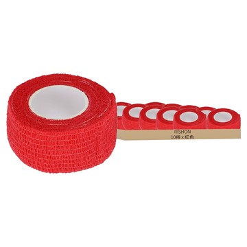 RISHON 運動繃帶/聚酯纖維 紅色  450 x 2.5cm  10捲