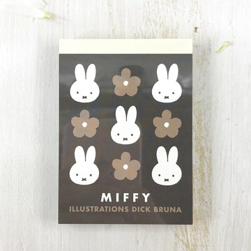 Miffy 米飛兔 米菲兔 日本製 迷你彩色便條紙(咖啡色/花朵)-日本直送，現貨在台｜小鶴日貨