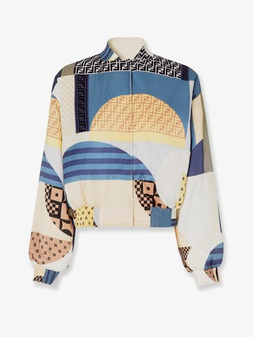 Reversible patchwork silk bomber - FENDI - gender_Woman