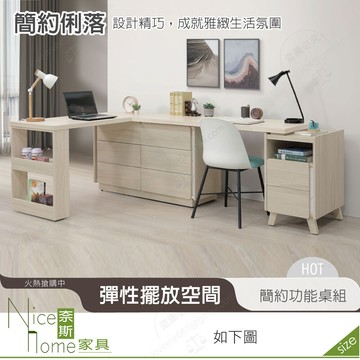 奈斯家具nice659-01-hdc 萊米克74尺功能桌組/不含椅