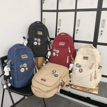 美式 大學生休閑旅行復古大容量雙肩包潮ins書包男女通用電腦背包