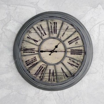 【協貿】復古鄉村木質圓形創意壁鐘靜音裝飾