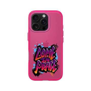 iPhone 16 Pro Clear 粉漾桃 - Graffiti / 街頭塗鴉 - 我為和平而來