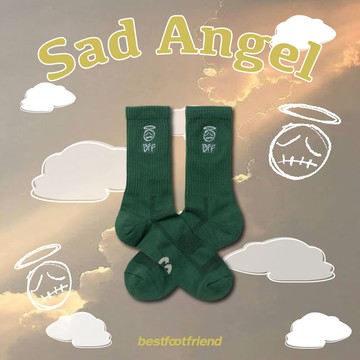 BEST FOOT FRIEND BF24004-GN SAD ANGEL 憂傷天使 BFF 中筒襪 / 小腿襪 (綠色)