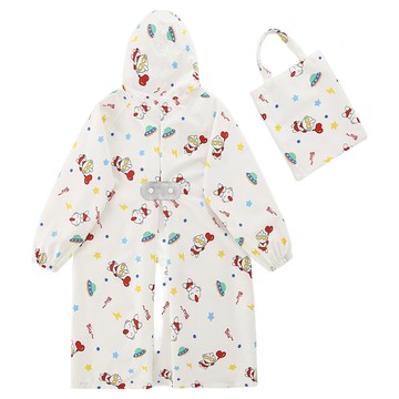 愛北鼻 親子同款加厚防水雨衣，可愛卡通圖案，多尺寸選擇，輕巧易攜帶  4XL  白底奧特曼