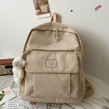 ✨ 韓國爆款 ✨書包女韓版ins燈芯絨學院風少女原宿ulzzang初中高中學生雙肩包女