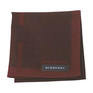 BURBERRY 經典字母LOGO刺繡圖騰格紋帕領巾(咖啡色系/50CM)