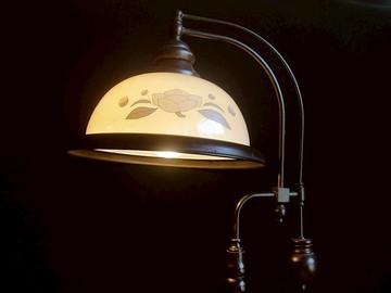 【老時光 OLD-TIME】早期二手大盞玻璃桌燈