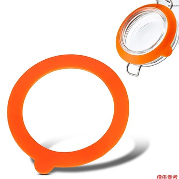 1個裝 梅森罐瓶蓋密封墊圈矽膠墊 外徑97mm 內徑70mm 可重複使用食品級矽膠無氣孔 替換密封防水圈矽膠平墊圈  橙