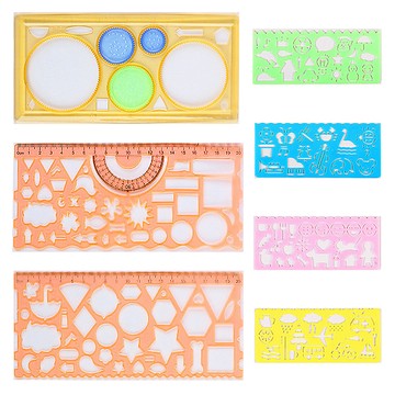 Bacogel 造型圖形尺7件組  橘色  1組