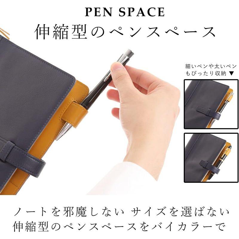 Lightex ノートカバー A5サイズ ほぼ日対応 カズン対応 本革 バイカラー 牛本革 手帳カバー cv-monoleather(ダーク