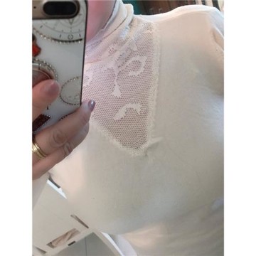 蕾絲鏤空拼接打底針織衫2023春秋新款高領寬松顯瘦內搭長袖毛衣女