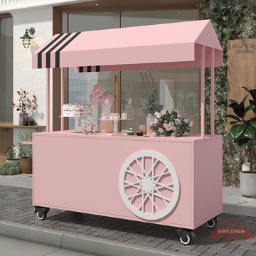 促銷車 花車網紅鐵藝擺攤美食街廣場商場集市門店裝飾移動推車