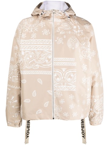 Khrisjoy - paisley-embroidery hooded jacket - men - Polyamide/Polyester - 1 - Neutrals