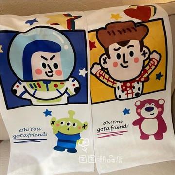 潮牌卡通情侶毛巾運動可愛玩具總動員吸水兒童游泳擦汗健身男浴巾