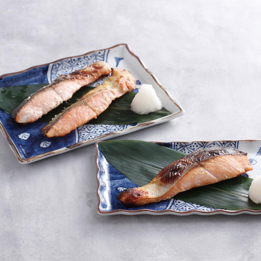 北海道 羅臼産秋鮭の漬魚味比べ 秋鮭粕漬切身80ｇ×2、秋鮭西京味噌漬切身80ｇ×2、秋鮭甘味噌漬切身80ｇ×2 