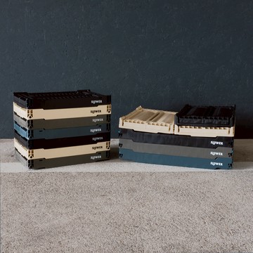 日本 SLOWER 折疊收納籃 Bask - L - 橄欖綠