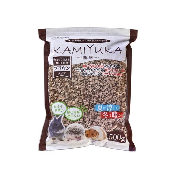 (まとめ) KAMIYUKA〜紙床〜ブラウン 500g (ペット用品) 〔×6